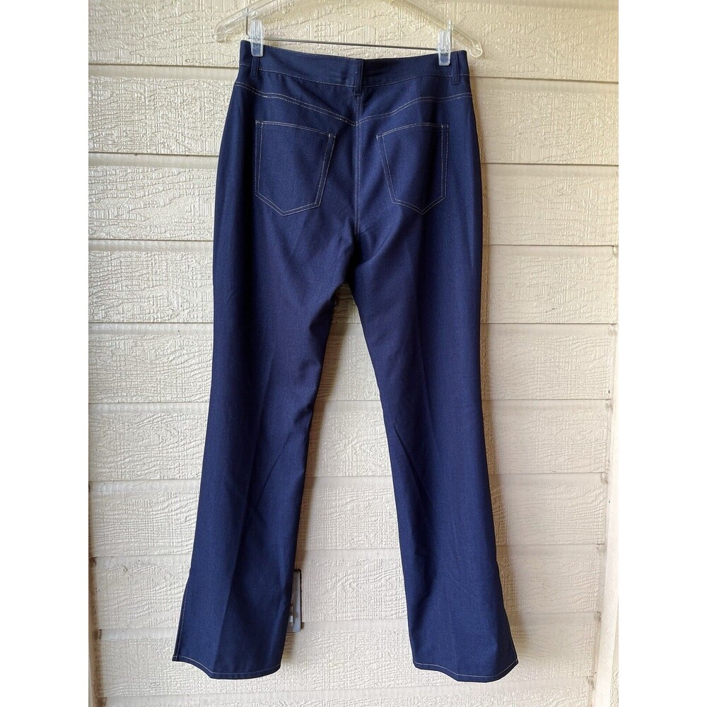 Elie Tahari womens The Gavi Slit Knit Jeans size 2 Midnight Blue 31" inseam $295 - Picture 12 of 16
